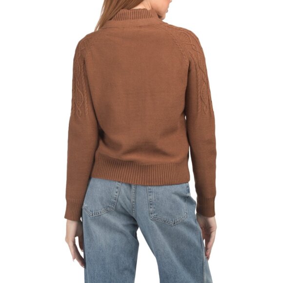 NANCY YANG Camel Cable Cardigan - Picture 2 of 2